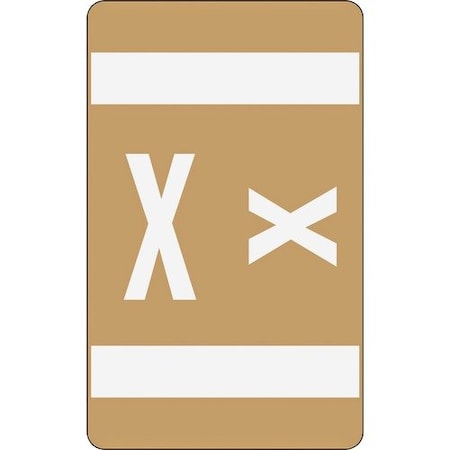 Smead ALPHAZ COLOR-CODED SECOND LETTER ALPHABETICAL LABELS, X, 1 X 1.63, LIGHT BROWN, 10/SHEET, 10 SHEETS SMD67194